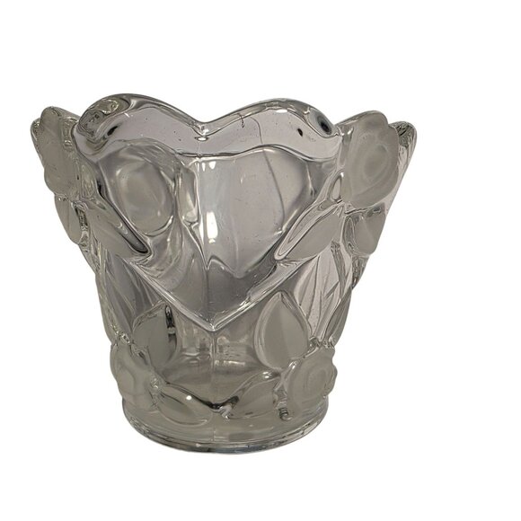 Mikasa Bella Rosa Clear Glass Votive Candle Holder Floral Design Germany - Picture 2 of 5